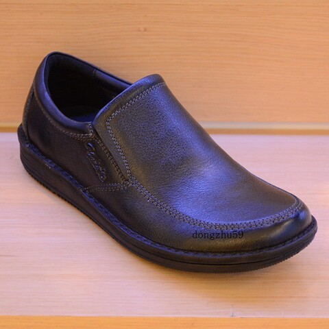 yarloks/雅乐士新款正品头层牛皮圆头气垫套脚真皮休闲男鞋ma3023