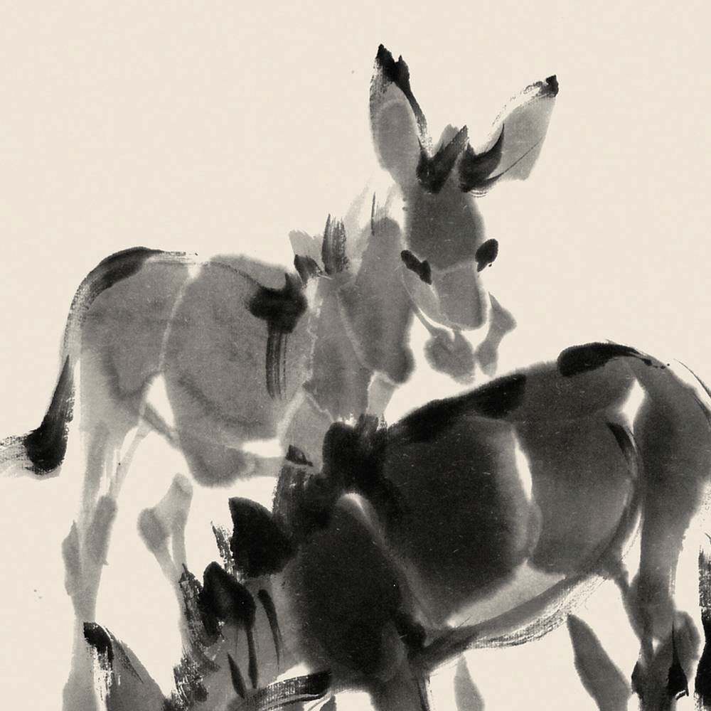 黄胄(款)《双驴》44x34cm