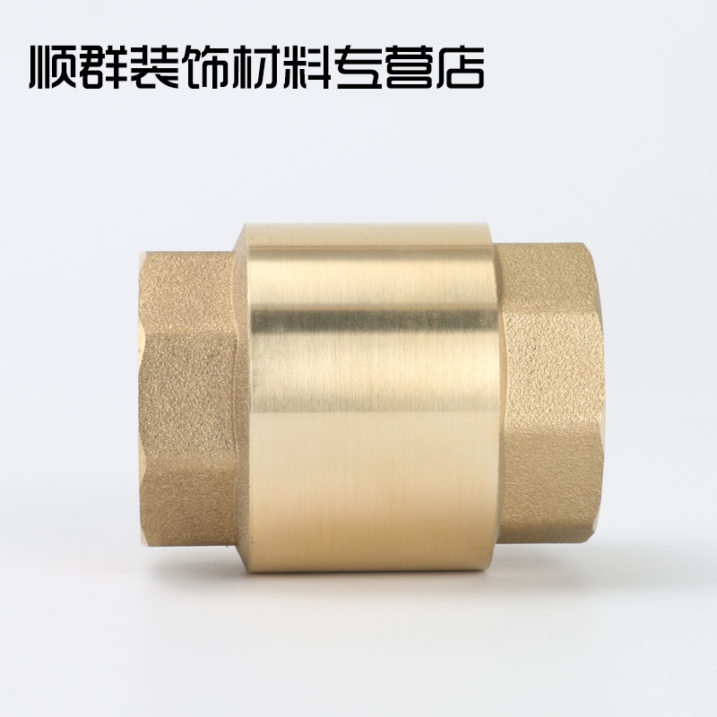 福美居加厚全铜立式内丝止回阀水管水表止逆阀弹簧单向4分6分1寸
