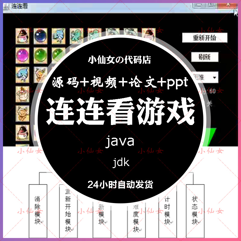 java连连看游戏系统源代码 javase窗体项目设计源码 带文档ppt