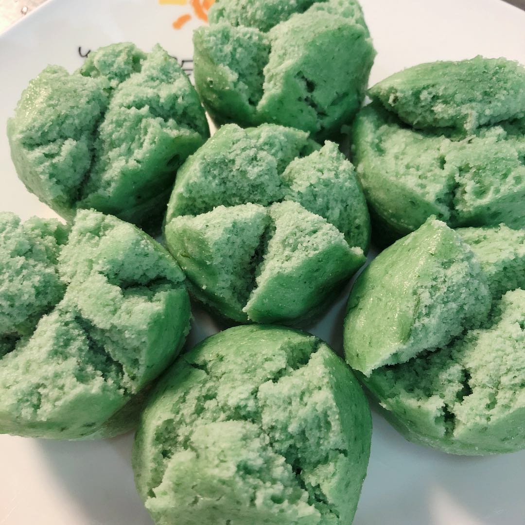 包子馒头 早餐面食 传统糕点艾草qq糕 艾草糕点发糕300g/10只