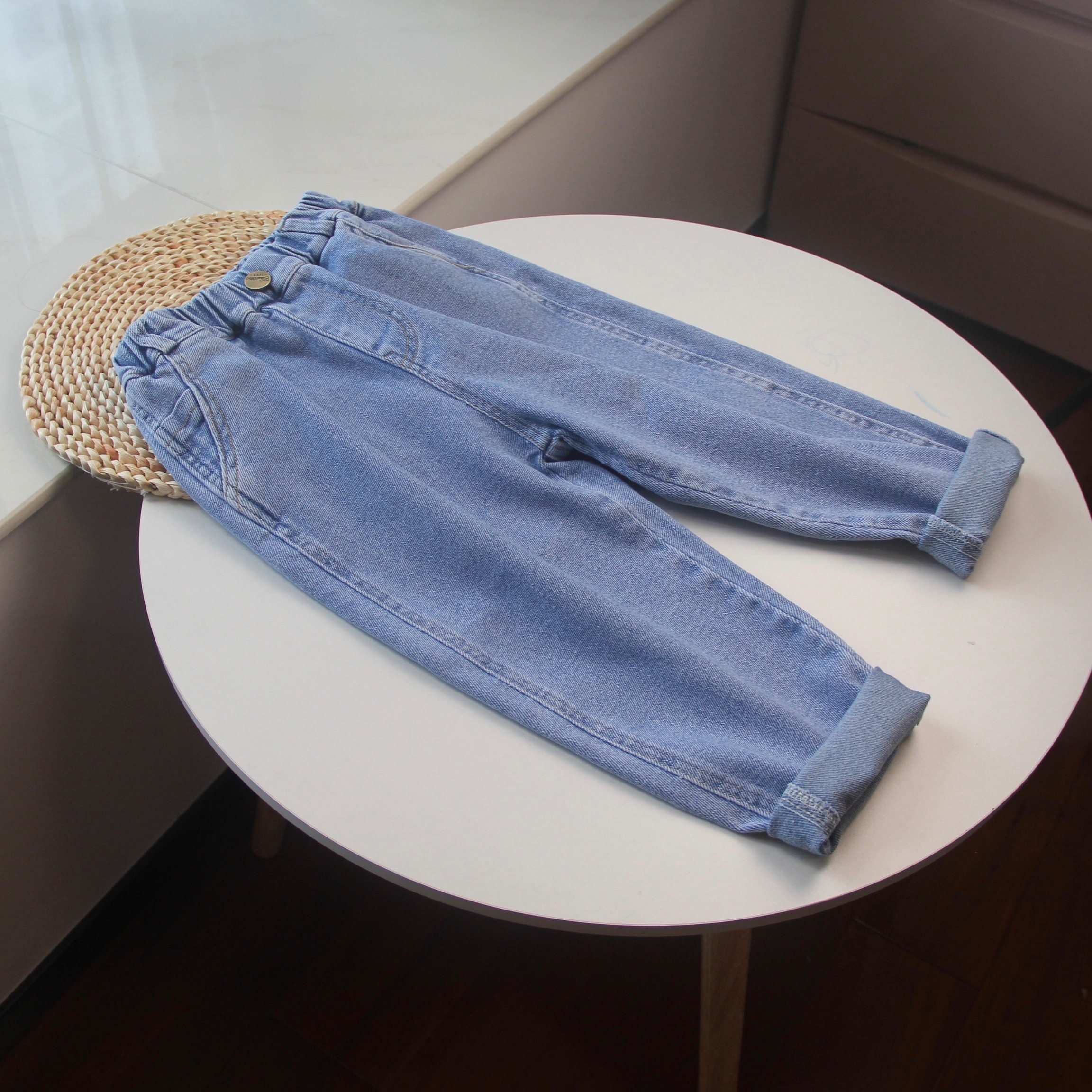 儿童弹力牛仔裤软洋气松紧腰宝宝休闲裤宽松2022年新款男童春秋裤