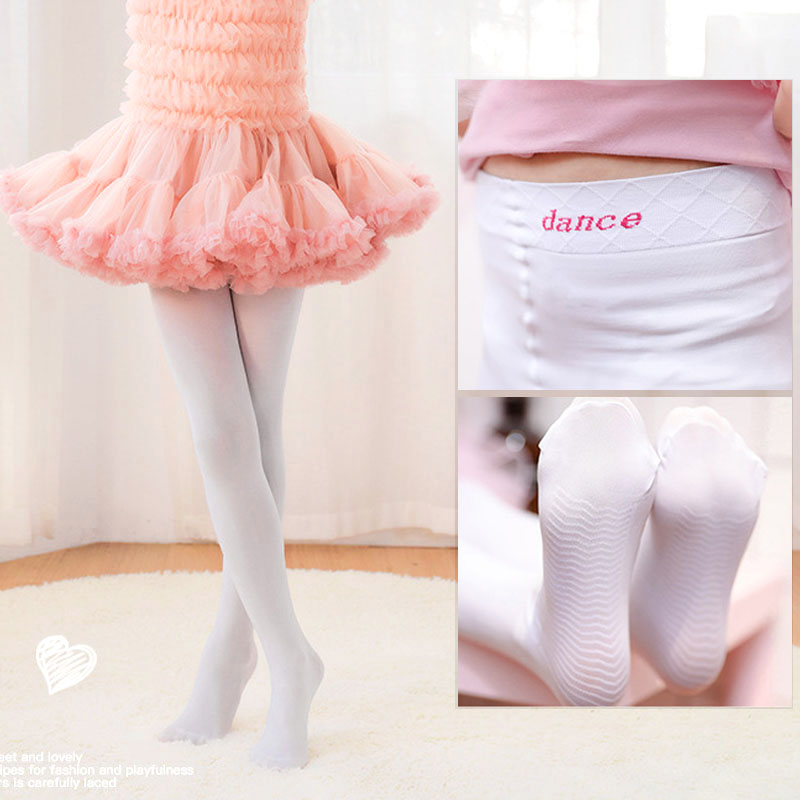 儿童舞蹈袜薄款夏季宝宝连裤袜丝袜白色小女孩打底裤脚底防滑季节