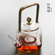日式锤纹玻璃茶壶提梁壶泡茶煮茶壶电陶炉专用耐高温壶大号花茶壶