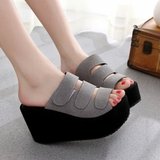 Foreign trade Clearance Special Offer summer Fish mouth With slope The thickness of the bottom sandals Muffin bottom Word tow Sandals slipper Foreign trade Clearance Special Offer summer Fish mouth With slope The thickness of the bottom sandals Muffin bottom Word tow Sandals slipper