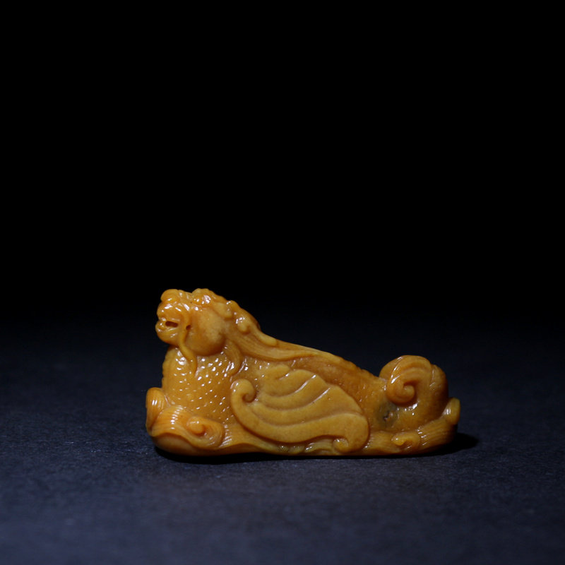 寿山石田黄《鳌龙》摆件 8克 附证书