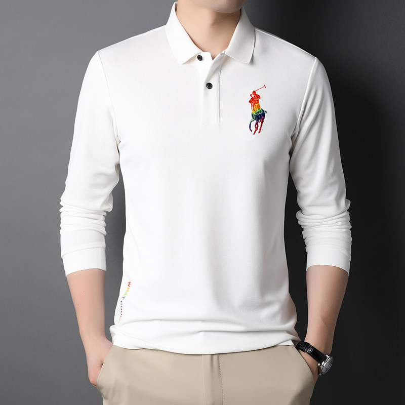 30到35岁中青年男人春装长袖体桖t恤40男式polo衫45穿的上衣服txu