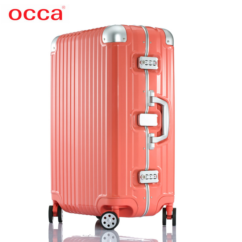 occa纯pc拉杆箱万向轮铝镁合金锁扣镁铝合金包角旅行箱男女行李箱