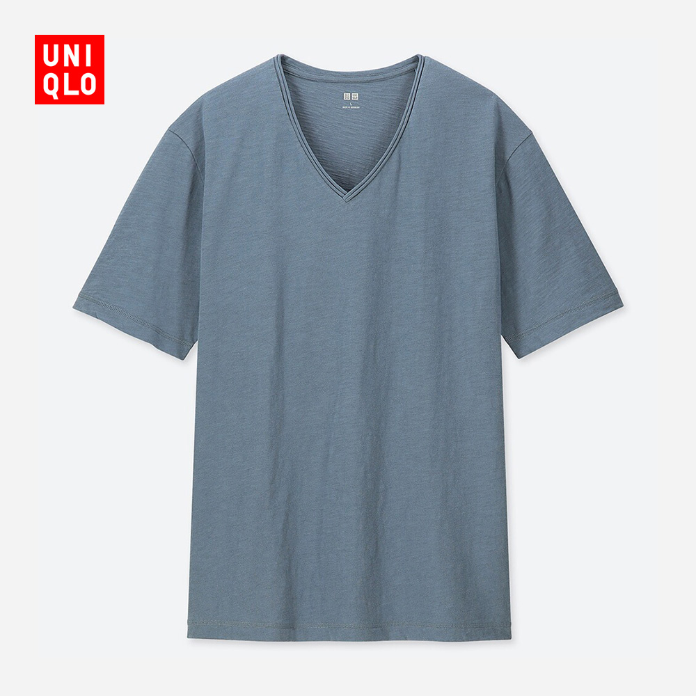 男装 竹节纱V领T恤(短袖) 416440 优衣库UNIQLO,降价幅度20.2%