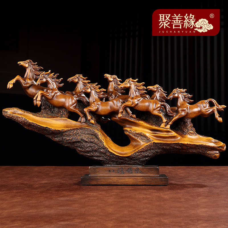 八骏雄风马摆件招财吉祥物玄关办公室办公桌酒店商务送礼个性定制