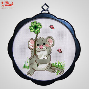 针爱99十字绣相框绣可爱卡通小老鼠小幅简单新手小学生手工课刺绣