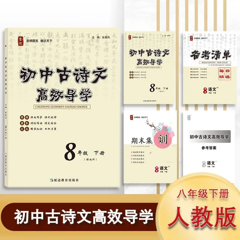 2023春 初中古诗文高效导学8八年级下册 初中8年级下课内外阅读 期末集训 备考清单 延边教育出版社