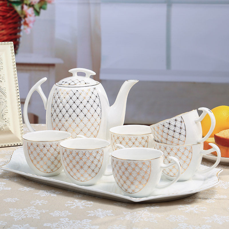 陶瓷家用水杯杯具套装茶具茶壶茶杯欧式简约客厅杯子冷凉水壶水具