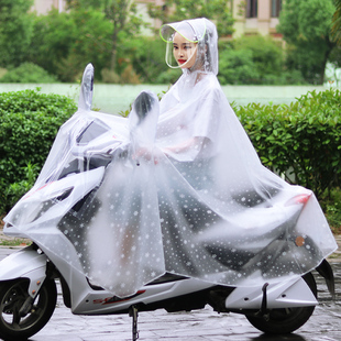 骑行透明男防暴雨电动车雨披摩托雨衣女成人长款全身加大夏季单人