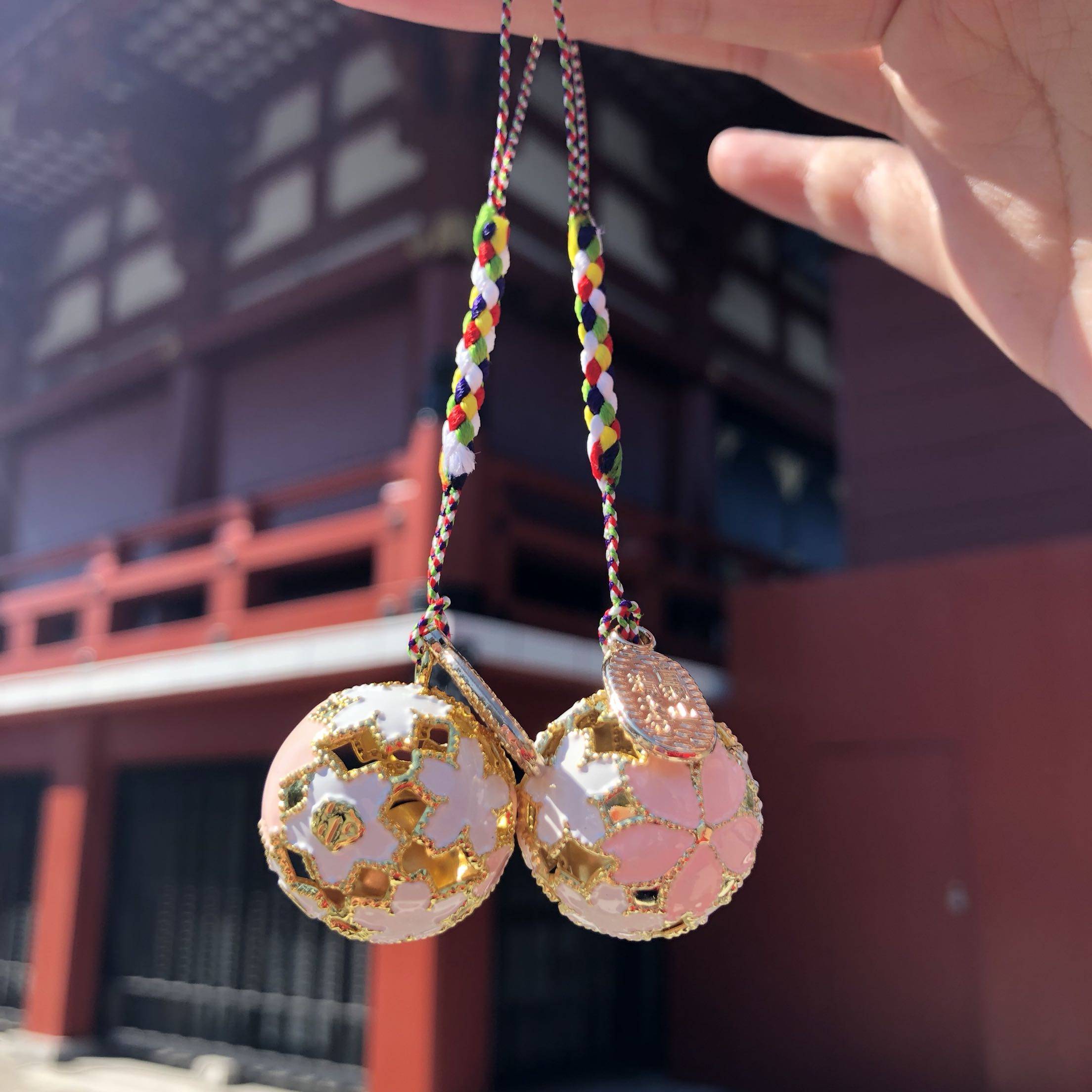 热销小铃铛挂件_日本清水寺樱花铃铛御守浅草寺可爱水琴铃日系礼物