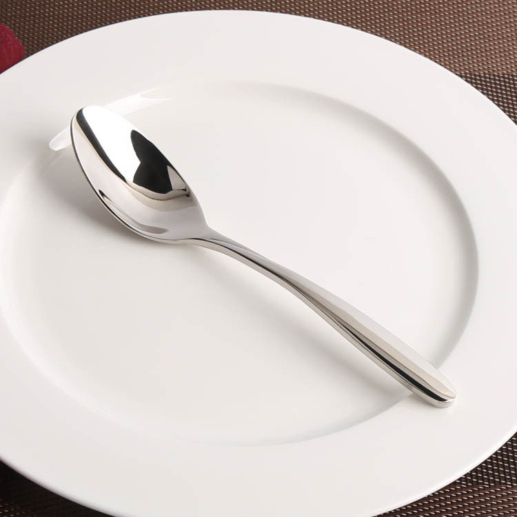 中号优质不锈钢餐勺汤勺长柄调羹尖头饭勺甜品勺韩国料理西餐具
