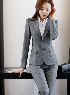 女士西装套装正装两粒扣