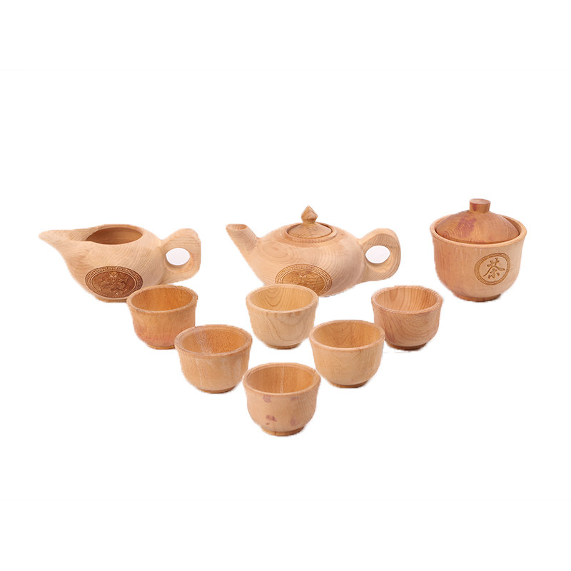 【茶道】珍品木艺 红豆杉茶具 制作精美 摆放时尚