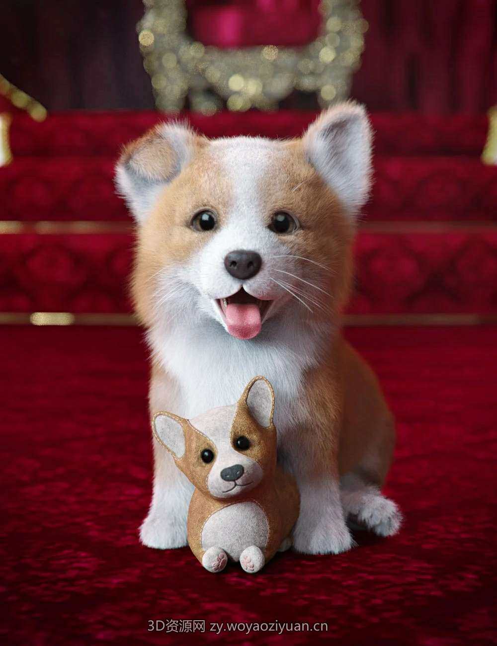 daz3d 动物可爱小狗体型姿势 pudgy the corgi [im] [254 mb]