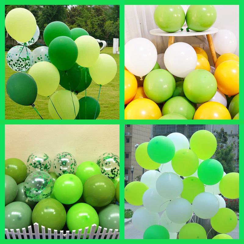 复古马卡龙牛油果绿色气球绿色森林系