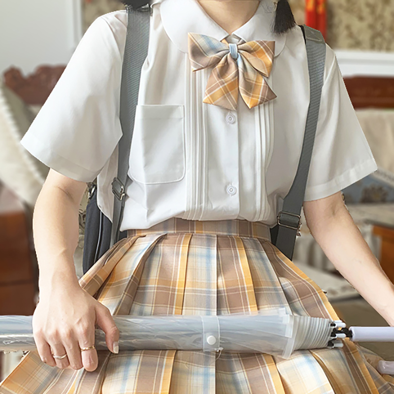 白色風琴褶基礎款丸襟襯衫長短袖百搭jk制服襯衫日本女學生襯衣在類目 女裝/女士精品, 襯衫中 - 來自Buy2taobao.com提供專業的淘寶代購服務