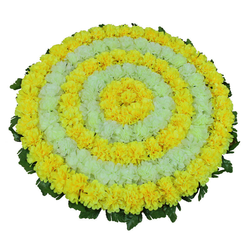仿真菊花圈清明花扫墓花绢花假花圈厂家直销殡仪馆装饰花灵堂用花