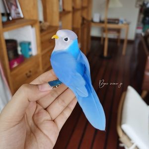 百鸟集原创手作 仿真q版蓝色和尚鹦鹉 小鸟胸针发夹头饰