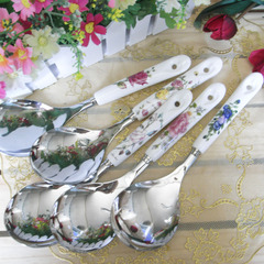 双好陶瓷不锈钢饭勺勺子升级版多色中国厨房用具宜家创意韩式厨具