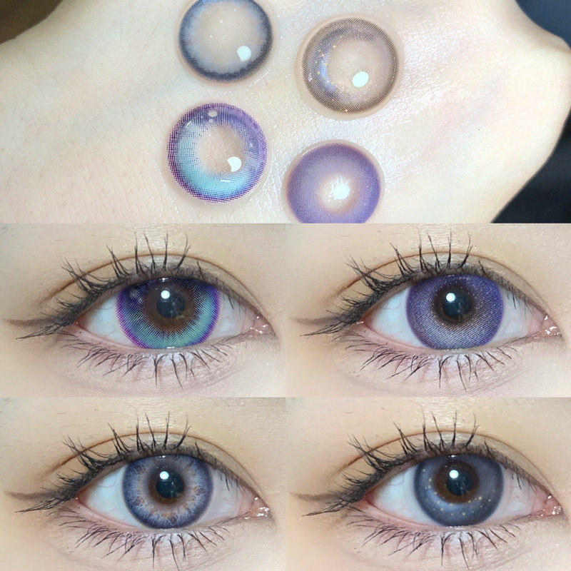 日抛冰泪光cos美瞳大小直径蓝紫色年抛正品官网隐形眼镜润瞳女jl