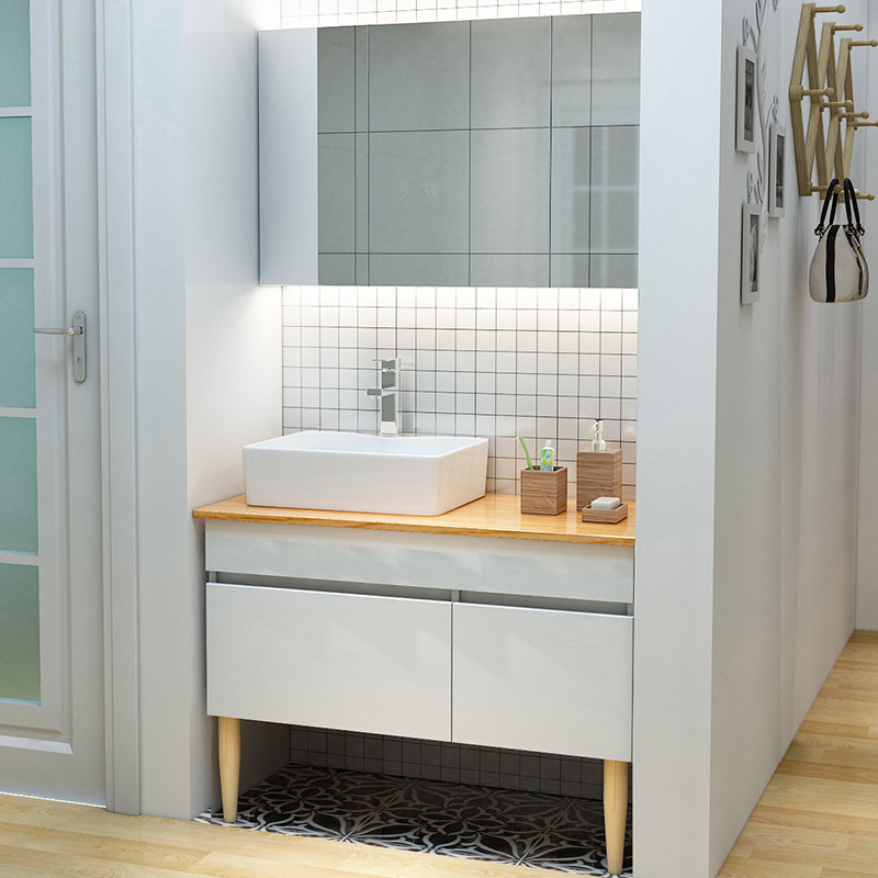 卫浴北欧现代简约pvc浴室柜组合卫生间洗脸洗手面盆池洗漱台盆
