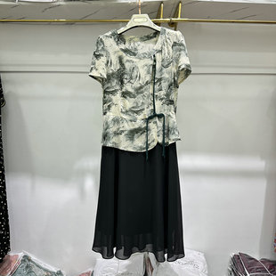 妈妈装小个子旗袍改良新中式连衣裙2024夏季新款时尚假两件裙子女
