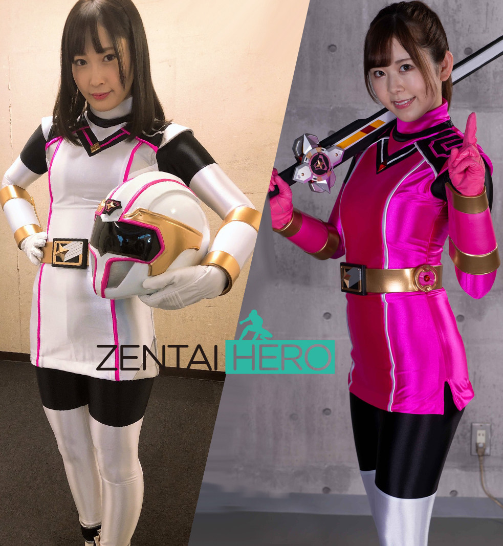 g社特摄giga战队性感女英雄白色莱卡拼色紧身衣 cos服装 两件套