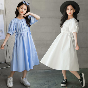 女童短袖公主裙夏装2024新款韩版洋气仙女裙中大童长款连衣裙亲子