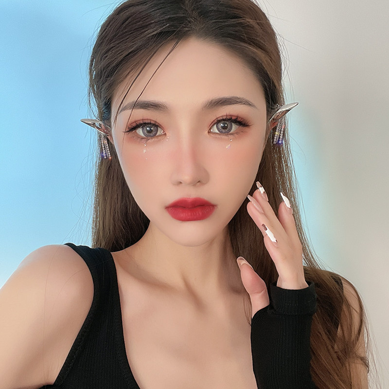 精灵耳饰女古风_精灵耳朵耳饰无耳洞耳夹女高级感简约耳骨夹耳挂小众