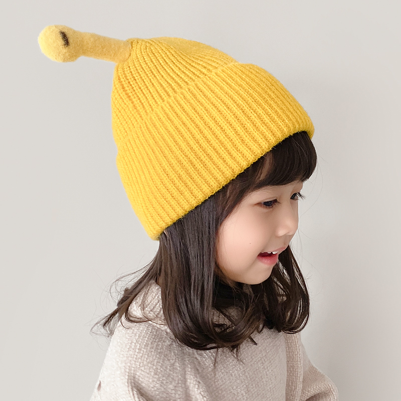 宝宝帽子秋冬韩版卡通可爱女童毛线帽男童儿童针织帽婴幼儿套头帽
