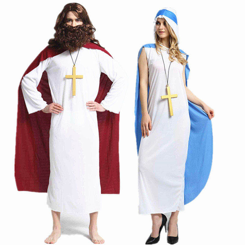 万圣节cos圣诞节耶稣服装神父十字架牧师服装修士修女圣母玛利亚