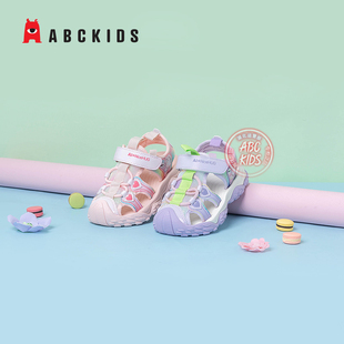 abckids童鞋女童凉鞋软底包头鞋子2024新款儿童夏季防踢运动凉鞋