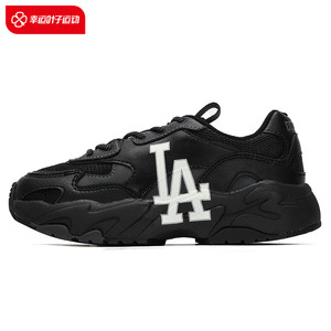 mlb休闲鞋老爹鞋男鞋女鞋2022夏季新款la黑色厚底运动鞋3ashc311n