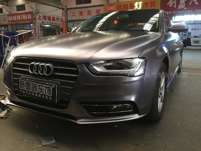 上海实体店全车改色改装贴膜 奥迪a4l改电光战斗灰磨砂灰金属灰