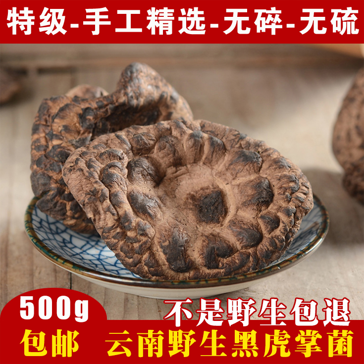 2024云南野生黑虎掌菌干货500g特级中个食用菌獐子菌蘑菇煲汤食材