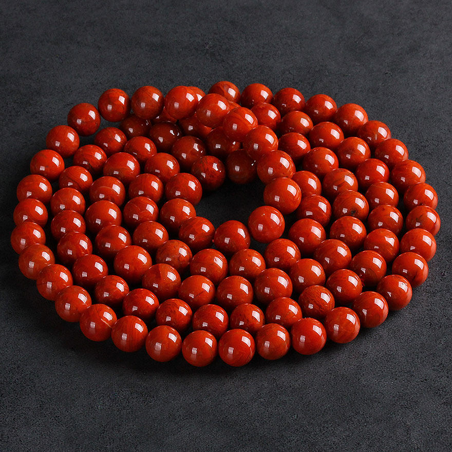 26g10.2-10.9mm柿子红圆珠南红玛瑙佛珠项链3935