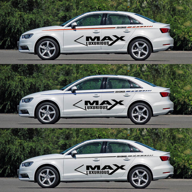 特价奥迪a3装饰贴花_奥迪改装专用贴花 a3全车拉花 腰线贴纸 赛车个性