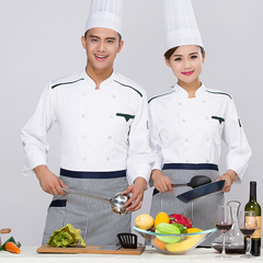 2016年秋冬长袖厨师服酒店饭店厨师工作服超市熟食区面点师服装