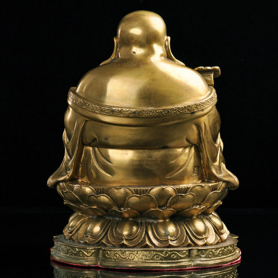 【即拍即得】纯铜欢喜佛弥勒摆件 佛力加持
