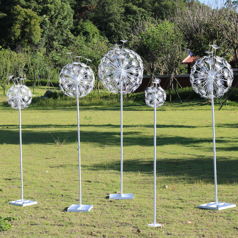 户外不锈钢蒲公英铁艺摆件房地产售楼部别墅学校幼儿园草坪装饰品