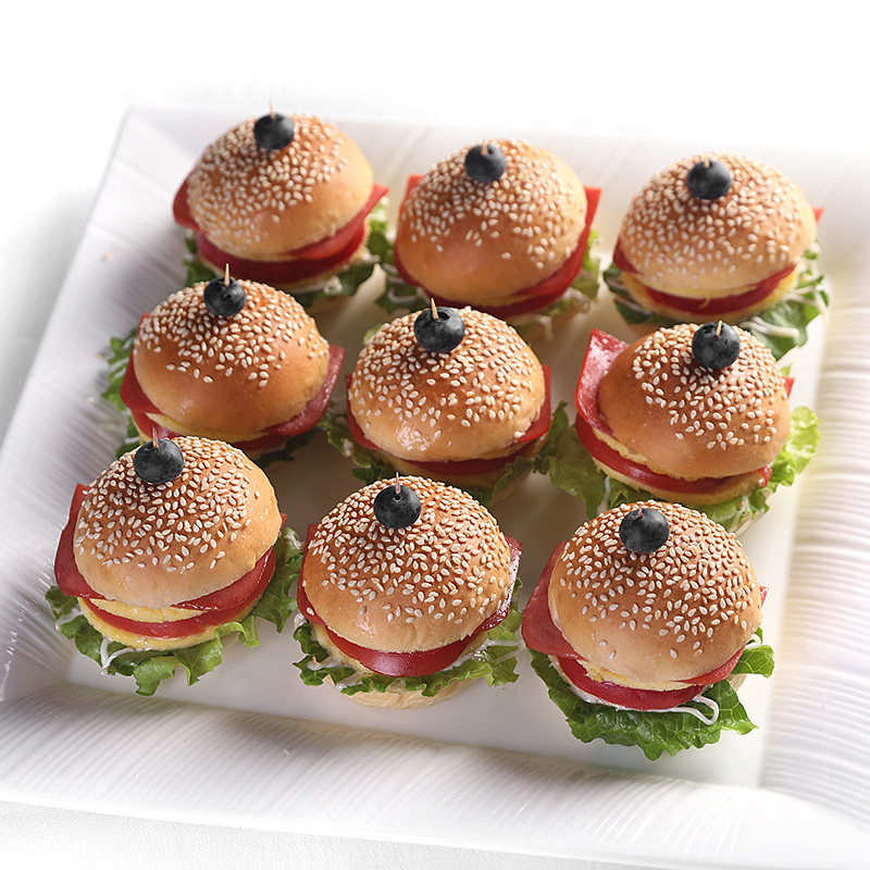 迷你汉堡婚礼宴会点心下午茶冷餐会新鲜蛋糕西式鸡蛋早餐小汉堡包