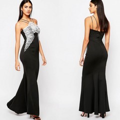 Sexy Party Prom Dress 2016 Winter Long Black Dresses Womens