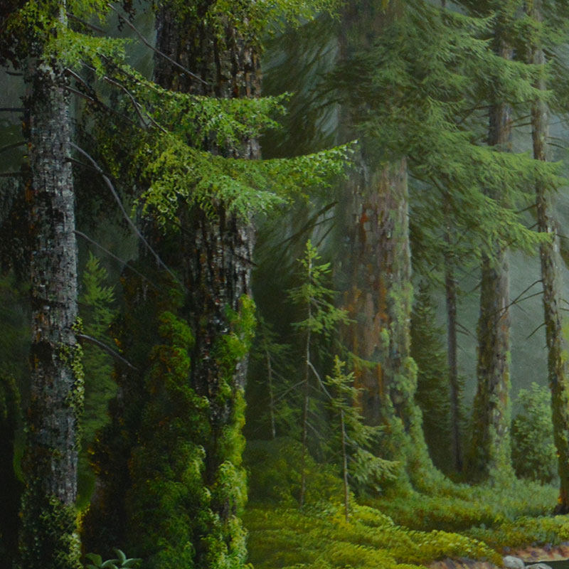 朝鲜名家朴昌耶超大尺幅油画作品《山间清溪》