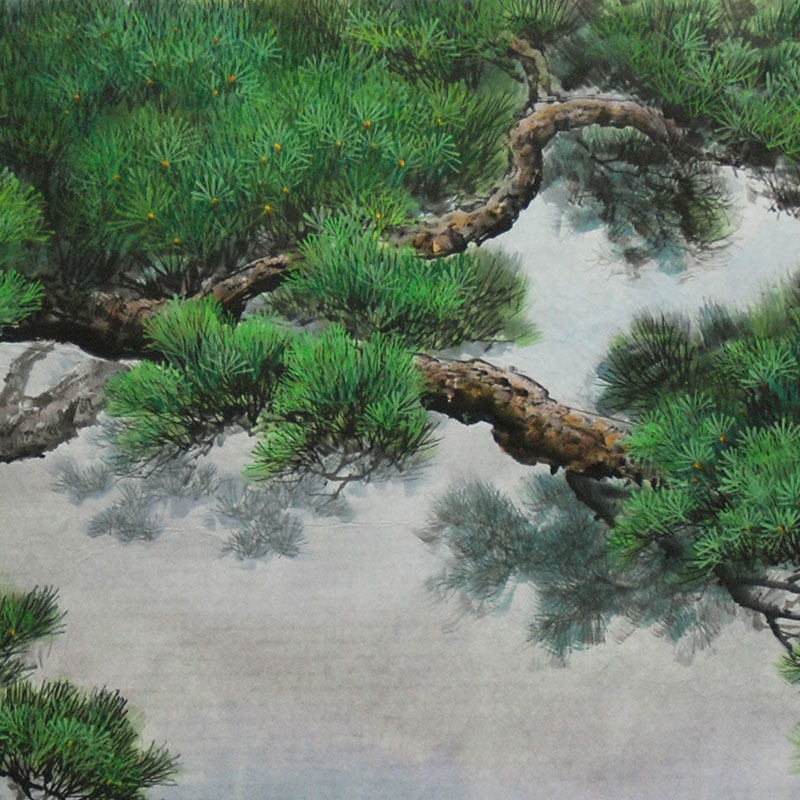 朝鲜名家张美琼国画作品《松树》