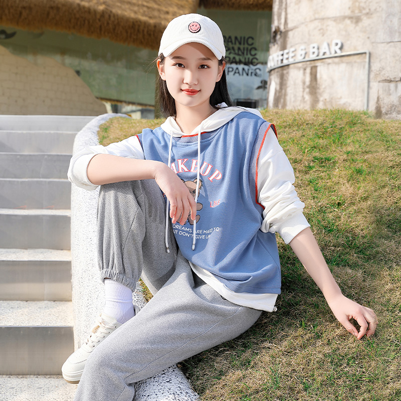 初中学生春装女套装12岁13中学生少女春季两件套高中生运动服大码